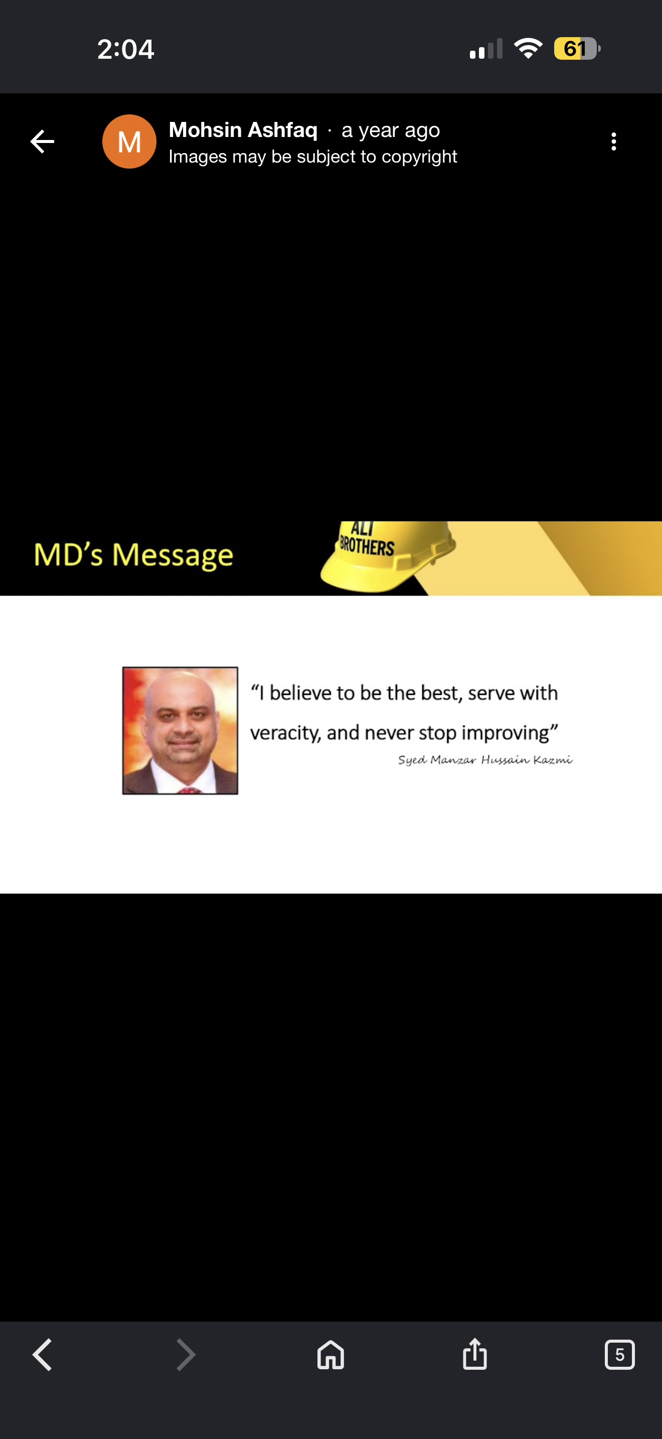 Syed Manzar Hussain Kazmi — Managing Director’s message